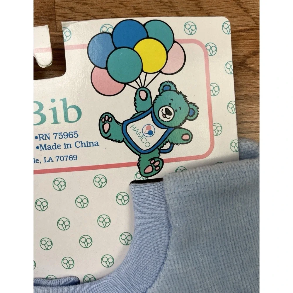 Vintage 90s Hamco Pullover Towel Bib with Squeaker Blue Terrycloth Horse NEW
